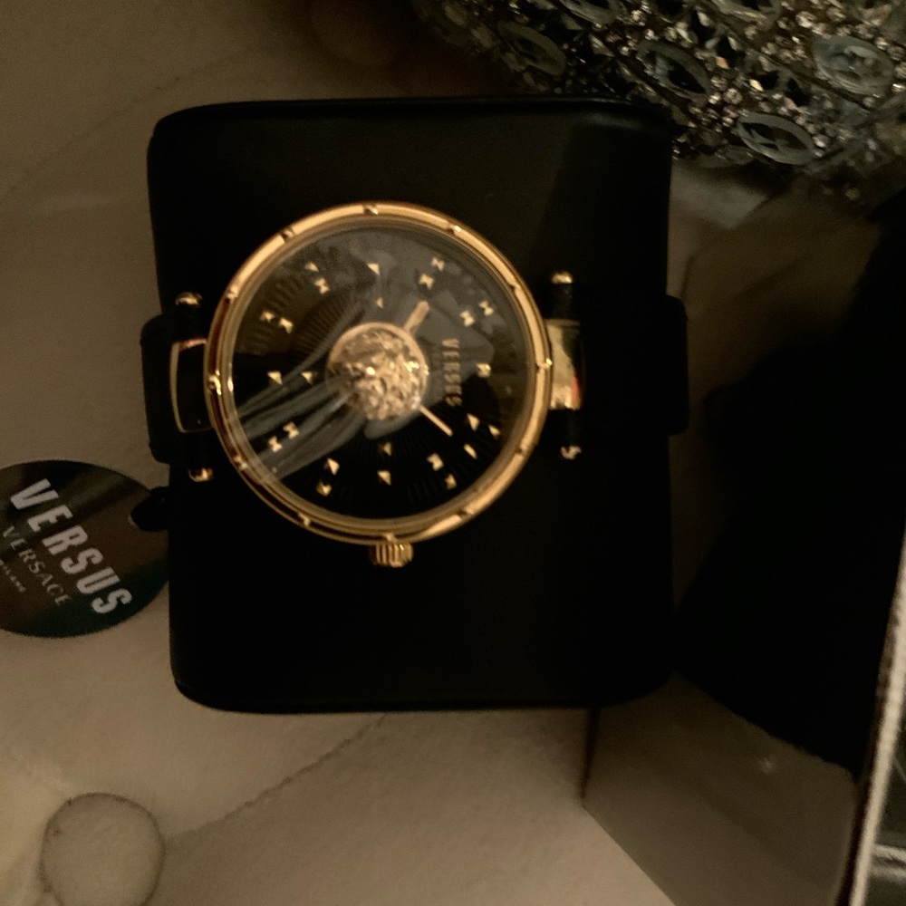 Versus Versace Black and Gold Watch unisex